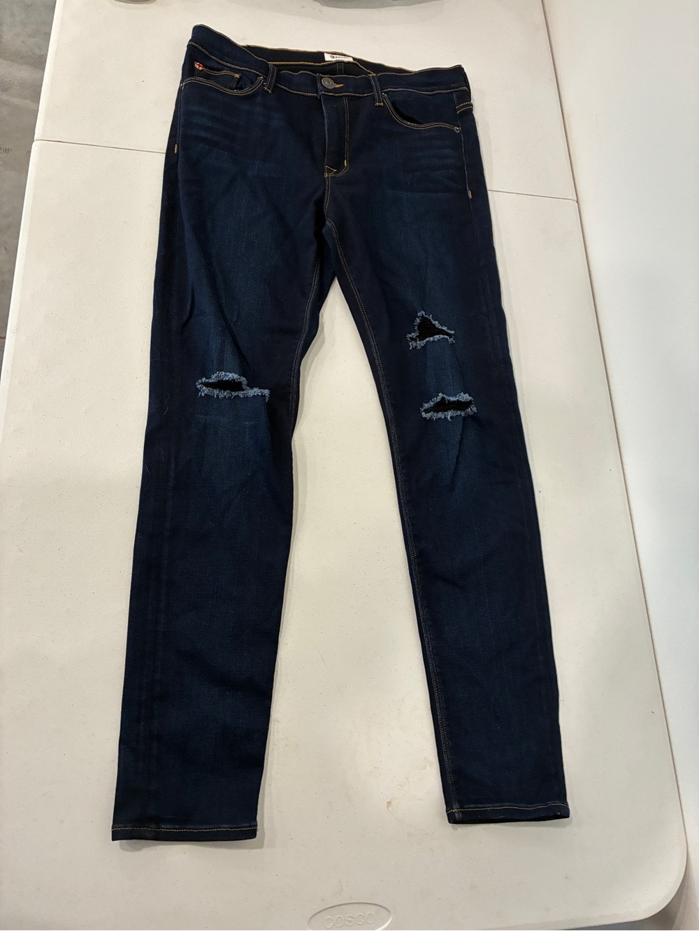 Hudson Dark Wash Distressed Skinny Jeans Size 31